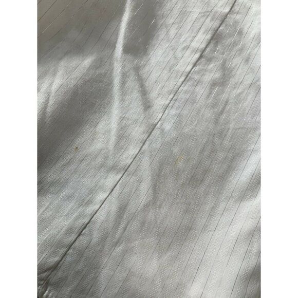 Our Fine Garments By Bell Womens Long Sleeve White Silver Top Small 6 Work - Picture 8 of 8